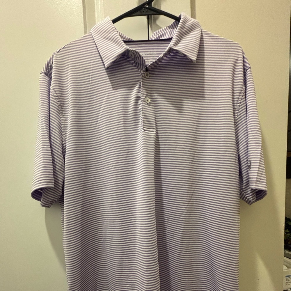 Purple Striped Men's Polo Shirt